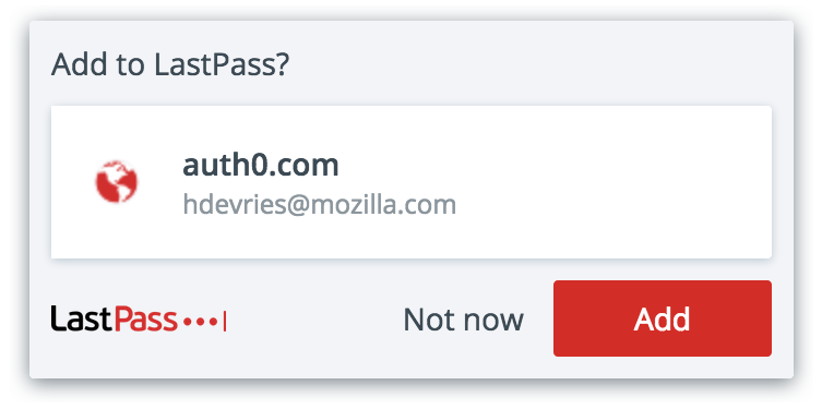 Password manager popup   add to last pass