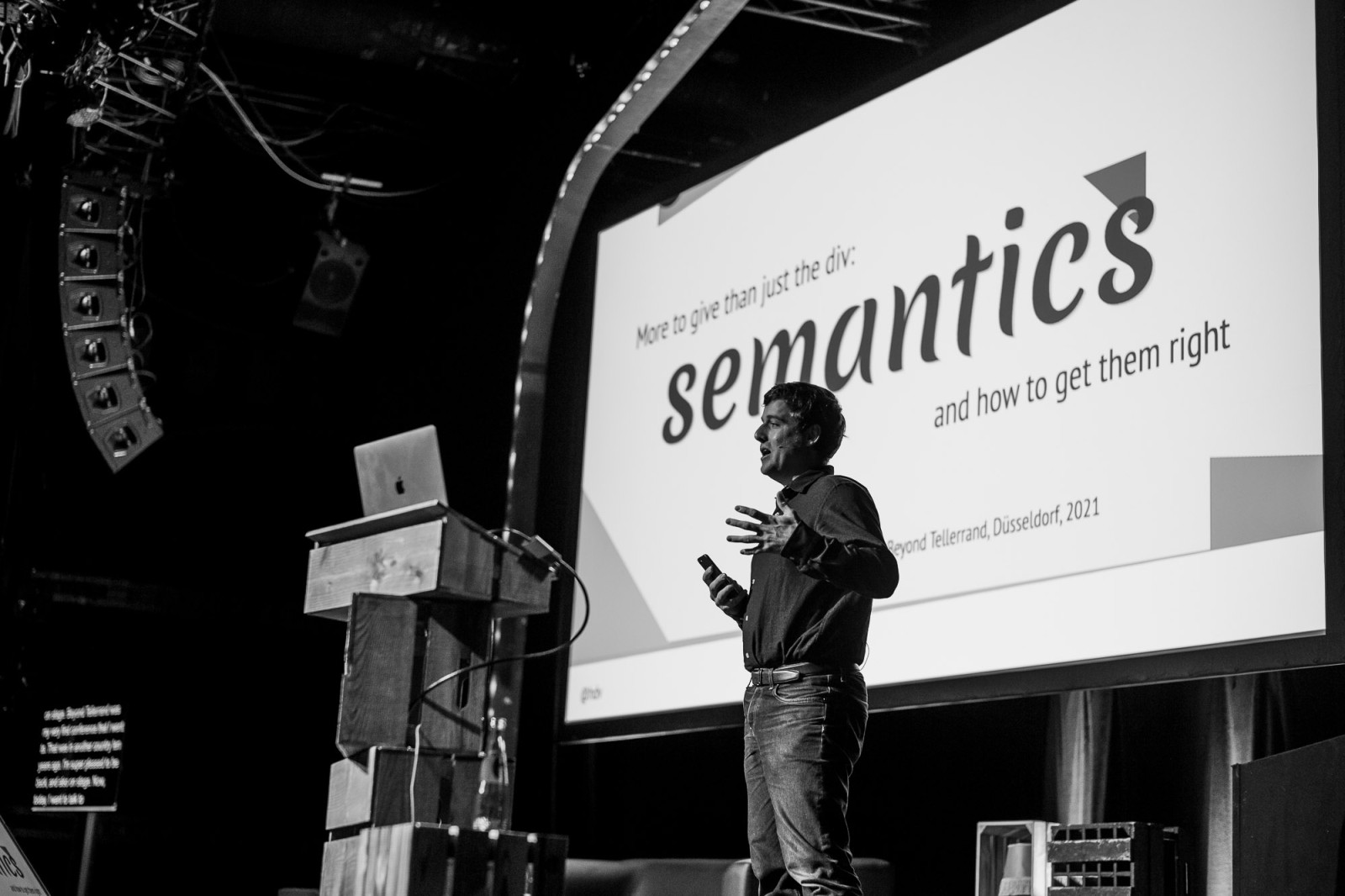 Hidde in front of slide that says semantics and how to get them right