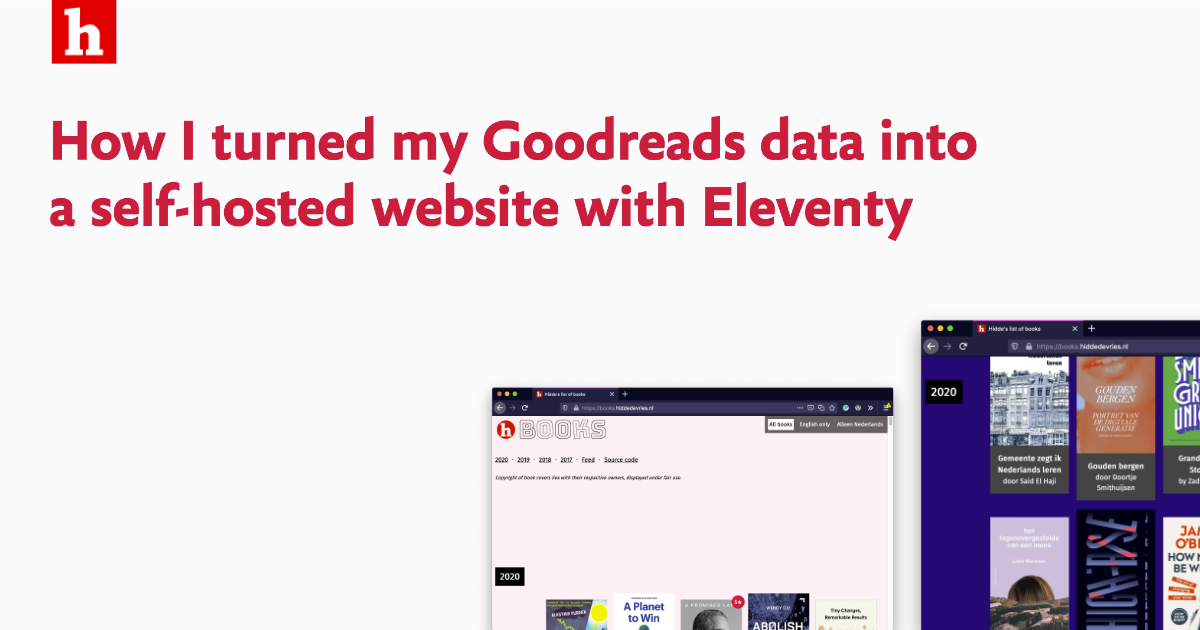 How I turned my Goodreads data into a self-hosted website with Eleventy ...