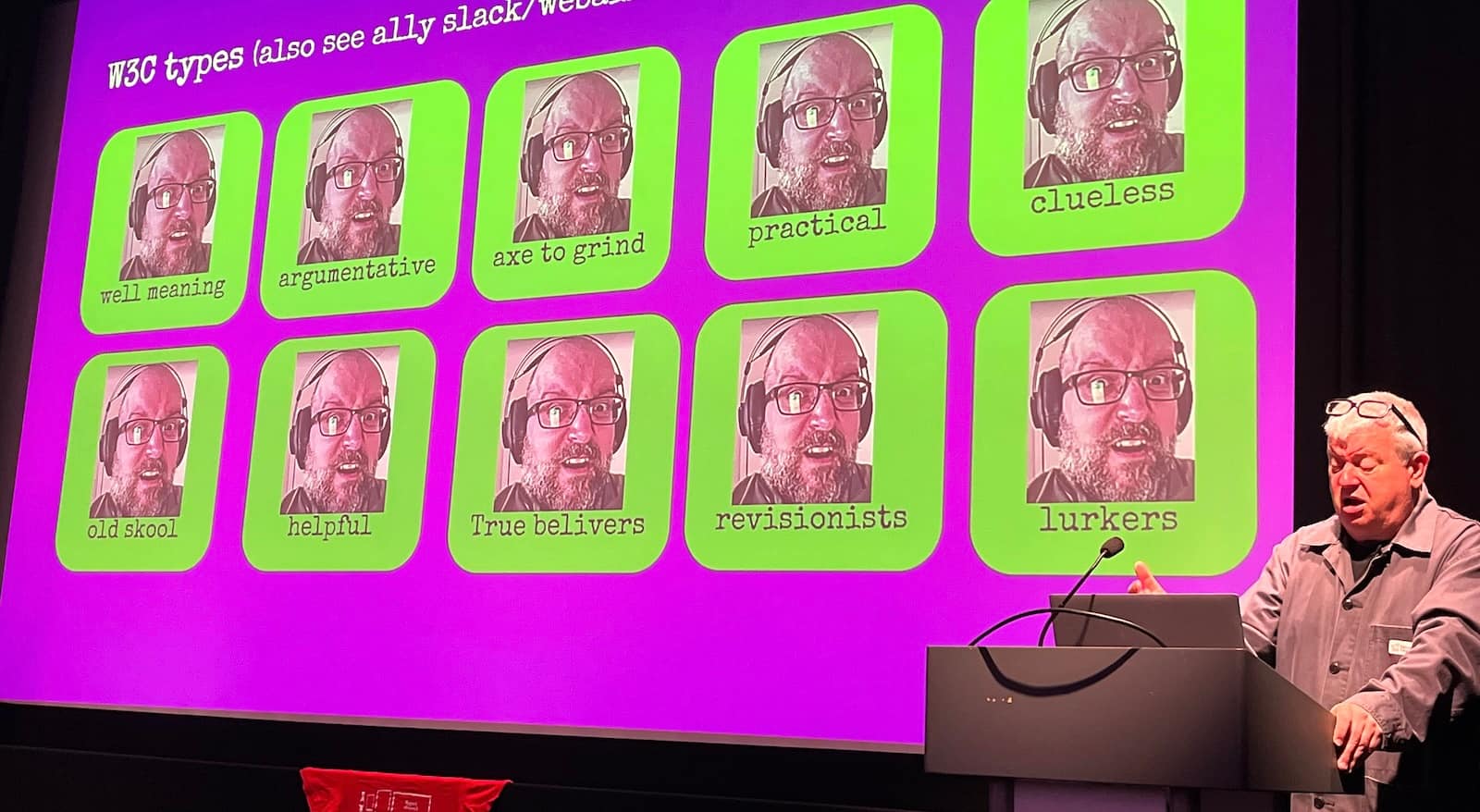 steve with a slide that shows the different types of people mentioned above