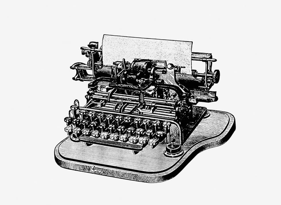 vintage typewriter illustration