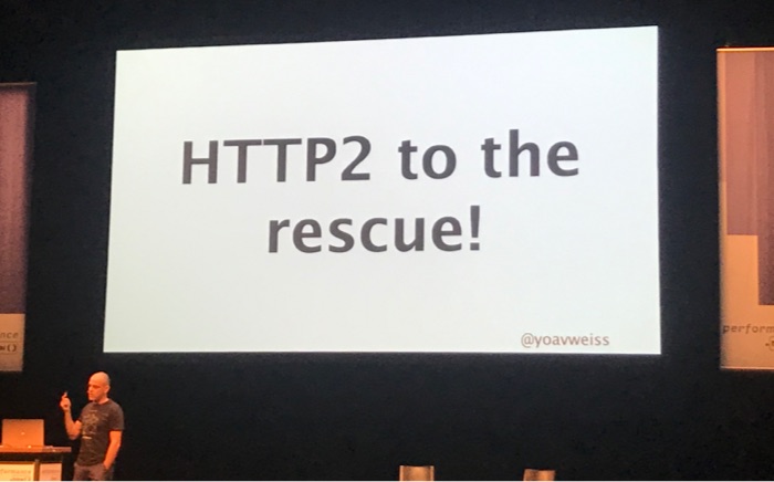 Yoav Weiss, slide says HTTP2 to the rescue